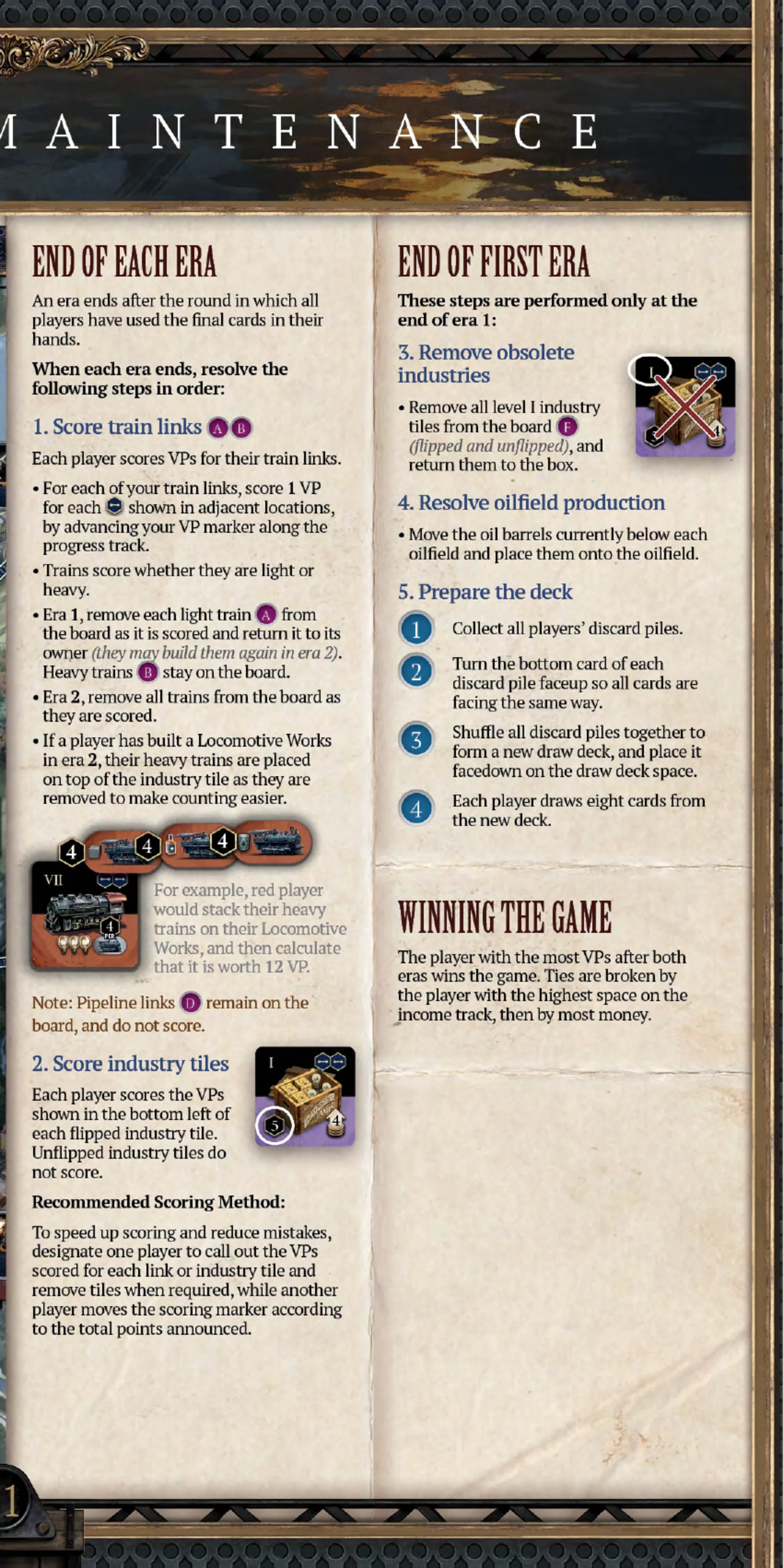 End of Era Maintenance 规则页图示