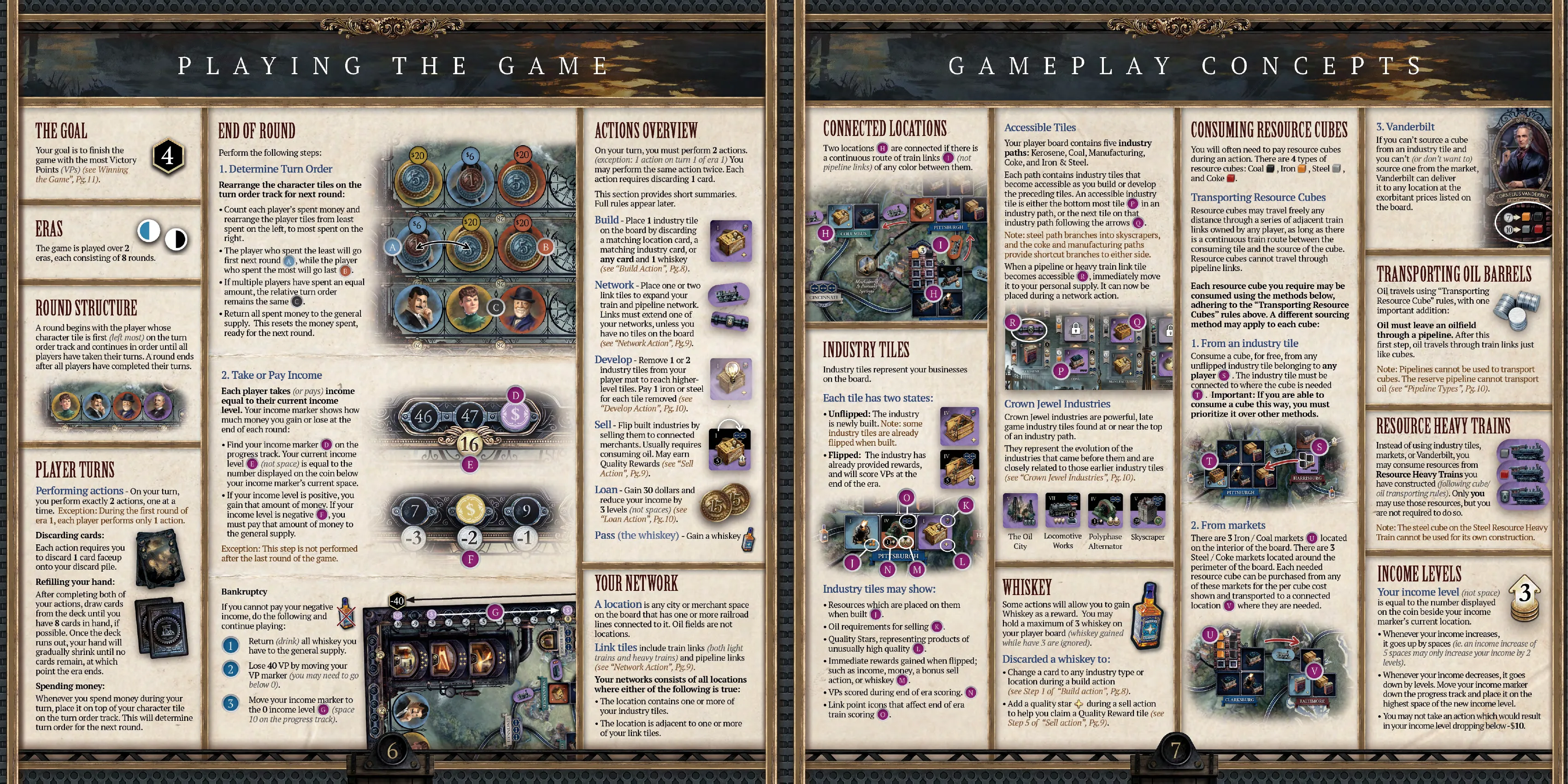 规则书中的游戏流程与核心概念跨页